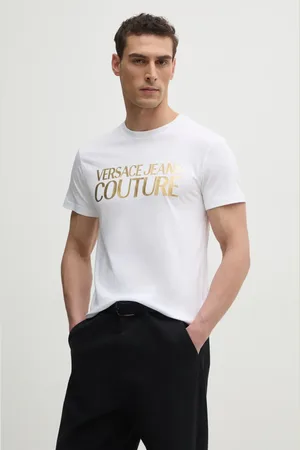 VERSACE T-shirt bawełniany męski kolor z nadrukiem 78GAHT05 CJ00T