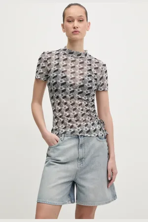 HUGO BOSS T-shirt damski kolor z półgolfem 50537187