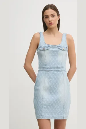 Gaudi Sukienka jeansowa kolor mini dopasowana 511BD16001