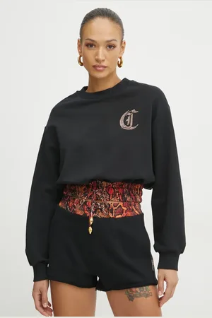 Roberto Cavalli Bluza bawełniana damska kolor z aplikacją 78PAIE01 CF100