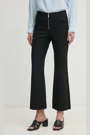 Sisley Spodnie damskie kolor dzwony high waist 4K1LLE04H