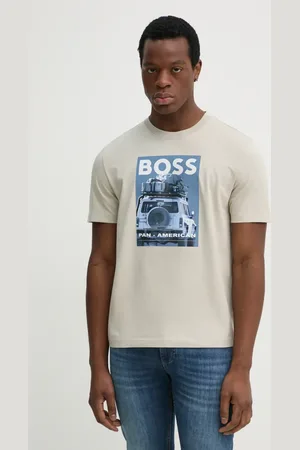 HUGO BOSS T-shirt bawełniany męski kolor z nadrukiem 50535079