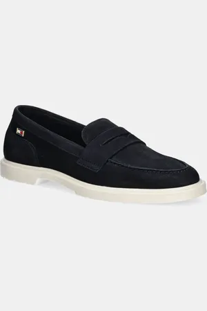 Tommy Hilfiger Mokasyny nubukowe FLAG SOFT NUBUCK LOAFER damskie kolor na płaskim obcasie FW0FW08679