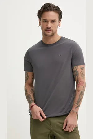 Tommy Hilfiger T-shirt bawełniany męski kolor gładki DM0DM04411