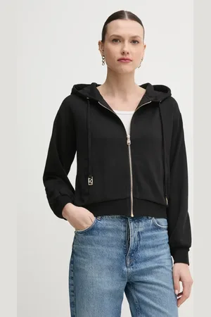 Gaudi Bluza damska kolor z kapturem gładka 511BD64003