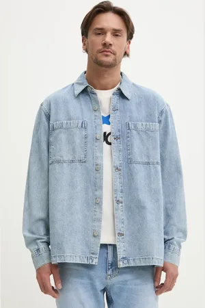 Hollister Koszula jeansowa męska kolor relaxed z kołnierzykiem klasycznym KI325-5019