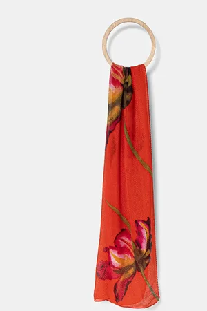 Desigual Szal BIG FIORE RECTANGLE damski kolor wzorzysty 25SAWA59