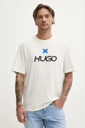 Hugo Blue T-shirt bawełniany męski kolor z nadrukiem 50542934