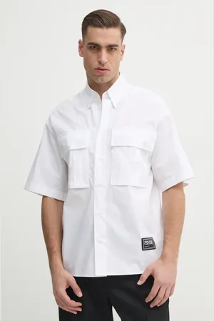 VERSACE Koszula bawełniana męska kolor relaxed z kołnierzykiem button-down 78GAL223 N0132
