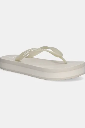 Calvin Klein Japonki BEACH SANDAL FLATFORM TPU damskie kolor na platformie YW0YW01830
