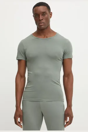 Benetton T-shirt męski kolor gładki 3OP82M111