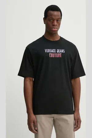 VERSACE T-shirt bawełniany męski kolor z nadrukiem 78GAHC02 CJ01C