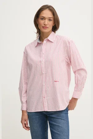 Pepe Jeans Koszula bawełniana CLEM damska kolor relaxed z kołnierzykiem klasycznym PL305001