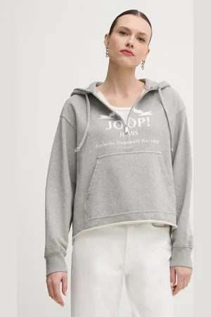 JOOP! Bluza bawełniana damska kolor z kapturem z nadrukiem 30046271