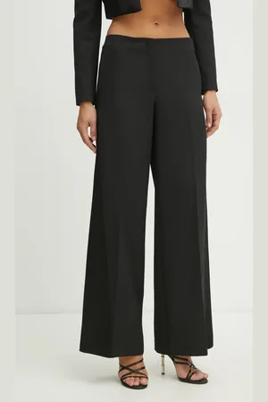 Pinko Spodnie z domieszką wełny damskie kolor proste high waist 104667 A2CN