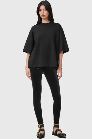 AllSaints Legginsy CORA damskie kolor gładkie W006TZ