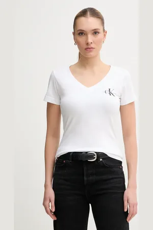 Calvin Klein T-shirt bawełniany 2-pack damski kolor J20J223447
