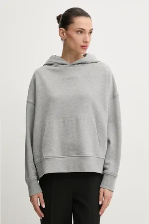 Pinko Bluza bawełniana damska kolor z kapturem z aplikacją 104623 A2F9