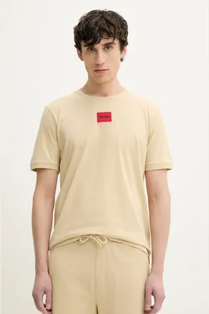 HUGO BOSS T-shirt bawełniany męski kolor z aplikacją 50447978