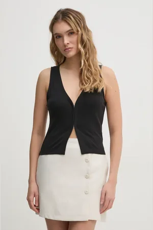 Calvin Klein Bluzka damska kolor gładka J20J225316