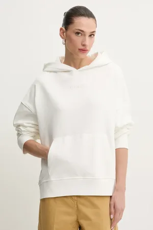 Pinko Bluza bawełniana damska kolor z kapturem z aplikacją 104623 A2F9