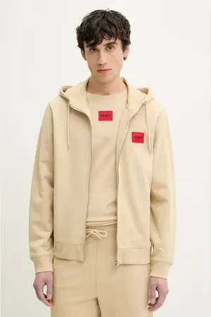 HUGO BOSS Bluza bawełniana męska kolor z kapturem melanżowa 50447972