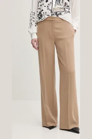 HUGO BOSS Spodnie damskie kolor szerokie high waist 50540807