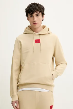 HUGO BOSS Bluza bawełniana męska kolor z kapturem z aplikacją 50458700