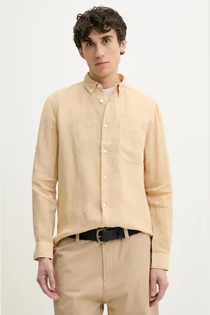 HUGO BOSS Koszula lniana kolor regular z kołnierzykiem button-down 50514162
