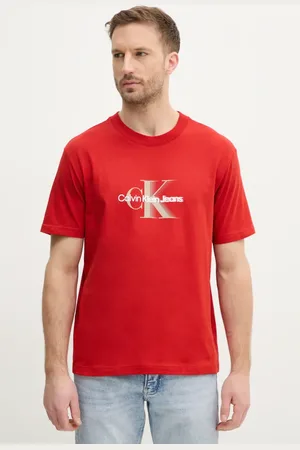 Calvin Klein T-shirt bawełniany męski kolor z nadrukiem J30J327471