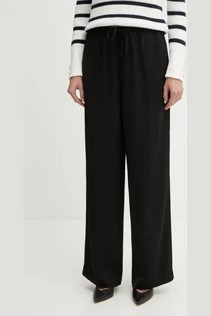 Armani Exchange Spodnie damskie kolor szerokie high waist XW000143 AF10840