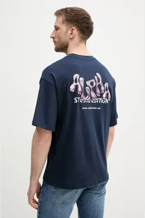 Alpha Industries T-shirt bawełniany Studio Edition BP T męski kolor z aplikacją 156553