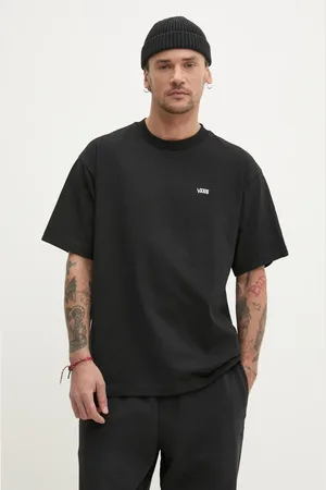 Vans T-shirt bawełniany męski kolor gładki VN000P1PBLK1