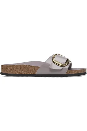 Birkenstock Klapki skórzane Madrid Hammered Big Buckle damskie kolor 1029843
