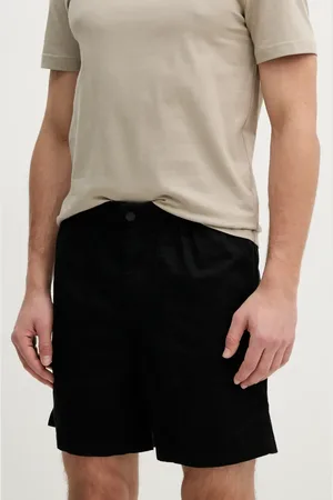 Calvin Klein Szorty z domieszką lnu męskie kolor J30J327300