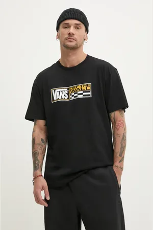 Vans T-shirt bawełniany męski kolor z nadrukiem VN000NHMBLK1