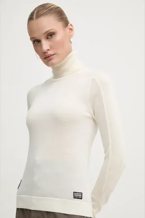 G-Star Sweter wełniany damski kolor lekki z golfem D25510-D847