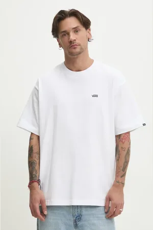 Vans T-shirt bawełniany męski kolor gładki VN000P1PWHT1