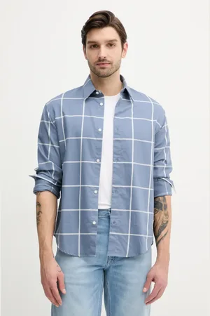 Armani Exchange Koszula bawełniana męska kolor regular z kołnierzykiem klasycznym 6DZCL5 ZN5FZ