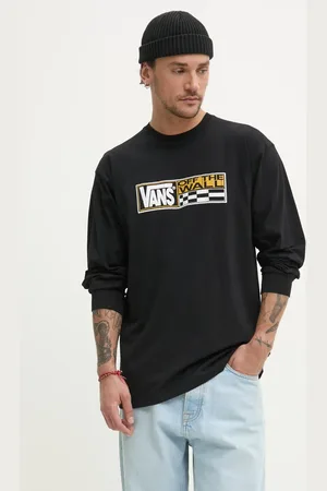 Vans Longsleeve bawełniany kolor z nadrukiem VN000M3ZBLK1