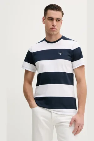 Barbour T-shirt bawełniany Whalton Stripe T-Shirt męski kolor wzorzysty MTS1255