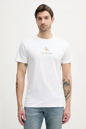 Calvin Klein T-shirt bawełniany męski kolor z nadrukiem J30J327469