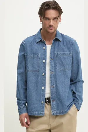Hollister Koszula jeansowa męska kolor relaxed z kołnierzykiem klasycznym KI325-5023