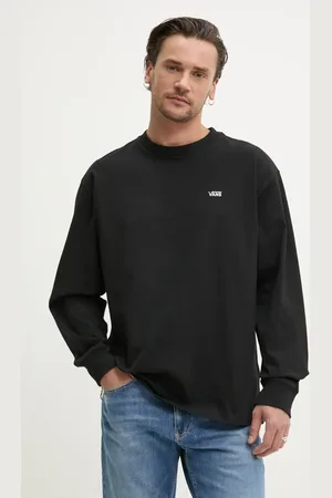 Vans Longsleeve bawełniany kolor gładki VN000P1SBLK1