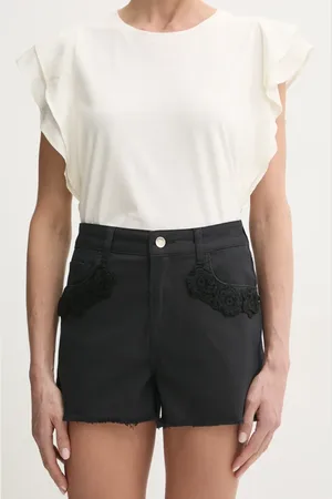 Liu Jo Szorty damskie kolor z aplikacją high waist WA5460.T4033