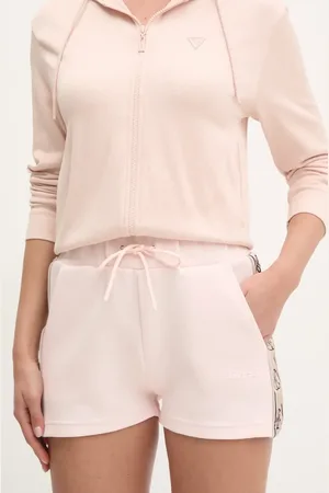 Guess Szorty damskie kolor z aplikacją medium waist