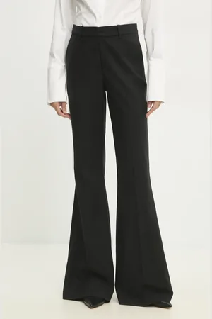 ANSWEAR Lab spodnie garniturowe dzwony kolor dzwony high waist