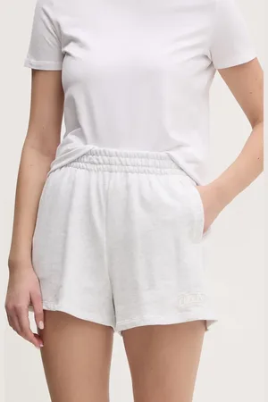DKNY Szorty bawełniane damskie kolor gładkie high waist DP5S5252