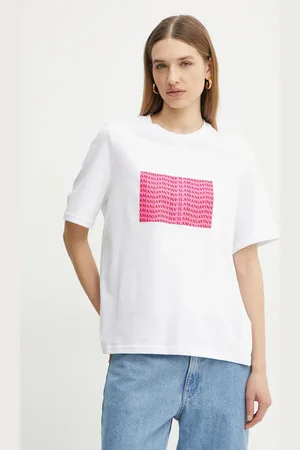 La Mania T-shirt bawełniany damski kolor różowy