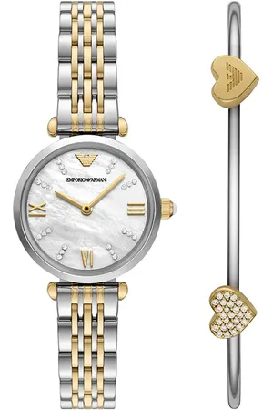 Emporio Armani Zegarek i bransoletka GIANNI T-BAR damski kolor AR80078SET